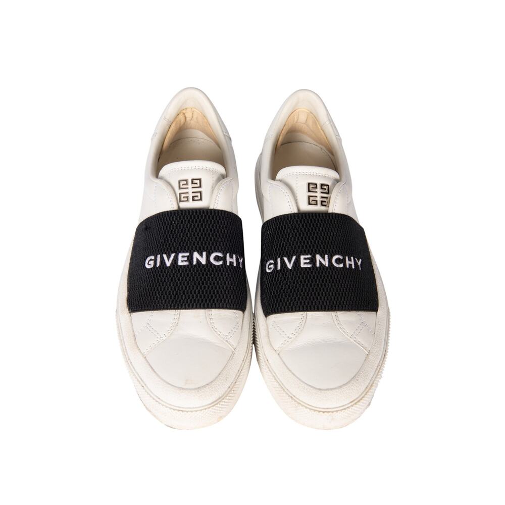 GIVENCHY White & Black Slip-On Logo Sneakers Size 37 - Picture 2 of 4